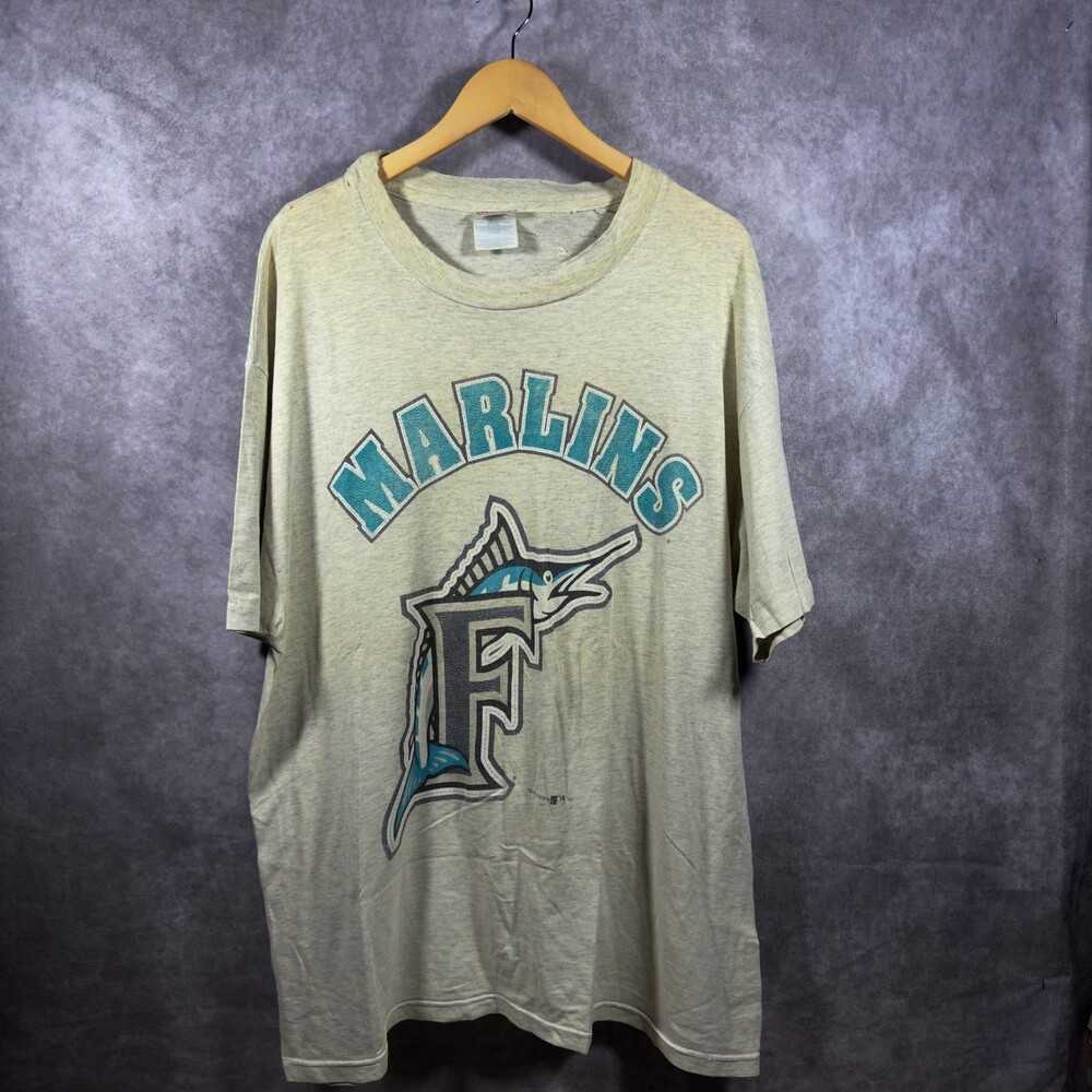 Vintage 1997 Florida Marlins MLB T-Shirt Hanes Heavyweight